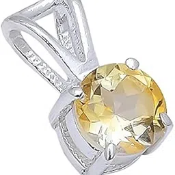 anika jewellers Citrine Natural Gemstone 925 Sterling Silver Pendant(0.6 gm)-picture-46