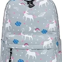 nishi Medium Kids Backpack Waterproof Backpack, Girls & Women Stylish Trendy College, School & Casual Daypacks Bags (GREY UNICORN)-picture-41