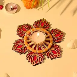 CraftVatika Diwali Decoration Diyas for Home Decoration Candle Holder | Tea Light Holder for Diwali Candles | Elegant Diwali Decoration Items for Home Decor | Gift Items for Home (Set of 1)-image-98