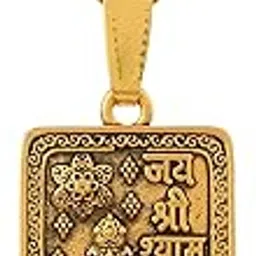 Oxidized Metal Gold Finish Hindu Religious Khatu Shyam Jai Shri Shyam Pendant Locket Necklace For Men and Women-image-97
