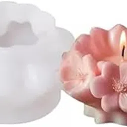 FirstTry Flower Candle Mold I 3D Fondant Sakura Blossom Shape Silicone Scented Wax Mould I Succulent Molds for DIY Handmade Ornament Cake Décor Aromatherapy Soap Resin Art Craft Home Desktop Décor-picture-20