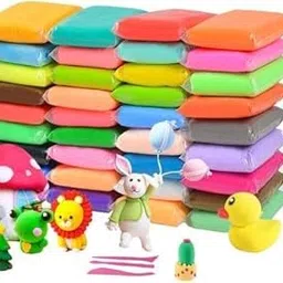 Eclet (Pack of 12) Air Dry Clay, Colorful Children Soft Clay, Creative Art Crafts, Gifts for Kids-Multi Color. Non-Toxic Modeling Magic Fluffy Foam Bouncing Clay Putty Kit for Kids with Tools .6 image 1