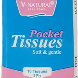 V-NATURAL FEEL GOOD Pocket Tissues | Soft & Gentle | 3 Ply – 10 Pulls Per Pack of 1| Pocket Tissue Paper for Travel-picture-32