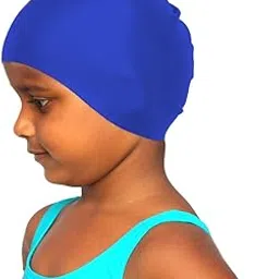 Sports Swimming Cap | Waterproof, Stretchable & Tear-Resistant | Comfortable Fit for Adults & Kids | Protects Hair from Chlorine | Unisex Swim Cap for Training & Competition (Blue)-picture-33