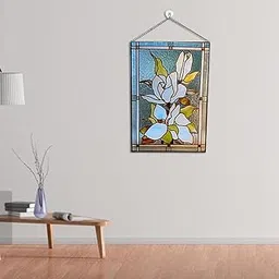 LICHTS Stained Glass Rectangle Window Panel Suncatcher Wall Decor Magnolia-image-7