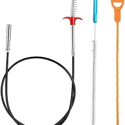 Drain Unblocker Tools 160mm Sink Toilet Unblocker Spring Pipe Dredging Tool 3Pcs Drain Hair Clog Remover Reusable Drain Cleaner Brush for Blocked Kitchen Bath Shower Plug-image-43