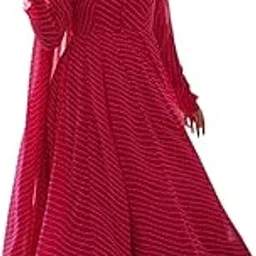 kd Women Floral Print Anarkali Kurta with Pant and Dupatta Set Anarkali Kurti for Women Georgette Anarkali Dress, Full Sleeve-picture-22