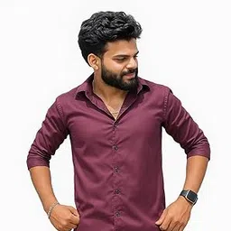 Men's Stylish Solid Sation Casual Shirt Red-picture-45