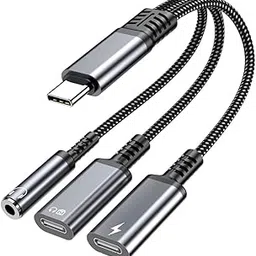 ZORBES® USB-C to 3.5mm Headphone Charger Adapter, 3 in 1 Dual Type C Aux Splitter Charger Headphone Jack Dongle Cord Compatible for iPhone 15/16 Pro/Max/Plus, for iPad, for Samsung Galaxy S23/S24Ultra-image-24