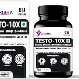 Yurisha Testo-10X Natural Strength Supplement, 60 Vegetable Capsules-picture-23
