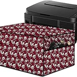 Stylista Waterprood and Dustproof Printer Cover Suitable for Epson Eco Tank L3560, Floral Pattern Dark Brown, Polyester-picture-34