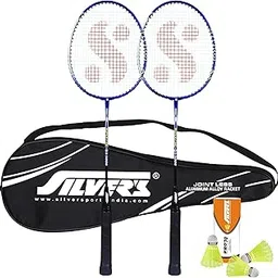 Silver's Jointless Aluminium Alloy Composite Storm Badminton Kit (2 Racquets with Full Cover, 1 Box Nylon Shuttlecock Pack of 3)(Blue/Silver)-picture-28