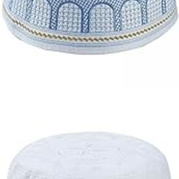merishopp 2 Pieces Islamic Muslim Mens Prayer Kufi Turkish Namaz Topi-picture-19
