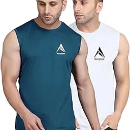 kroptee Stylish Men Cotton Casual Gym Vest (Pack of 2)-picture-23