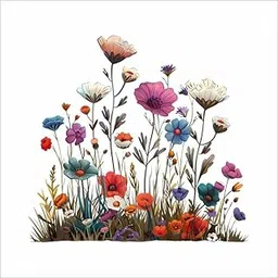 Creative Edge Colorful Wildflower Wall Decal, 54 x 50 cm, Watercolor Floral Design, Removable Vinyl Wall Art-picture-18