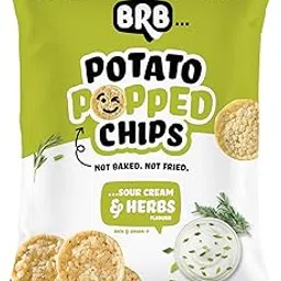 BRB Popped Potato Chips | Not Baked, Not Fried | 48 Grams | Sour Cream & Herbs Flavour | 60% Less Fat | Low Calorie | Healthy Snack-picture-17