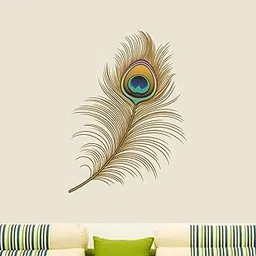Asmi Collections Wall Stickers Beautiful Peacock Feather-image-4