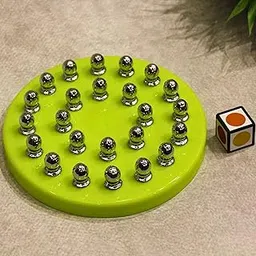 LUXEN Memory Training Board Game Set, Educational Logical Thinking Toy with Chrome Pegs, Colour Dice, 17.5 cm Round-picture-48