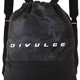 divulge Thunder Drawstring Daypack bag, Sports bag, Gym bags, Backpack With Zip pocket, Dark Brown-picture-17