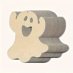 American Elm 10 Pack Wooden Ghost Shapes 10.2x8 cm Unfinished Wood Cutouts for DIY Painting, Halloween, Christmas, Easter, Wedding Hanging Decorations-image-35