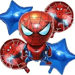 KITTER Spider Theme Birthday Decorations for Boys, Kids Party, Girls - Cartoon Birthday Party Supplies | Superhero Birthday Party Set (Total 5 Pieces) | Foil Balloon Set-picture-25