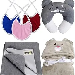 First Kick New Born Baby Gift Set Combo Pack for Baby Boys and Baby Girls Pack of 6 Pcs Grey Mouse-image-36