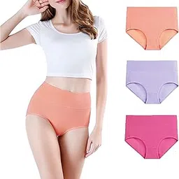 fshway Womens Cotton Underwear High Waisted Panties Ladies Full Coverage Briefs Panty-picture-41