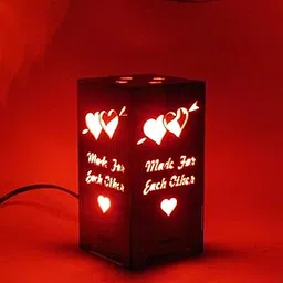 Create Art Design Wood Lamp, (Red) Pack of 1-image-0