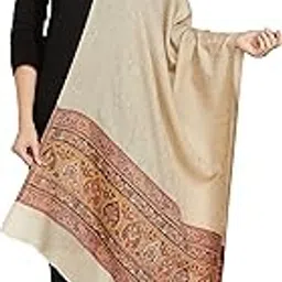 pashtush Women's Reversible Stole, Chanting Paisley Weave Scarf, Beige-picture-12
