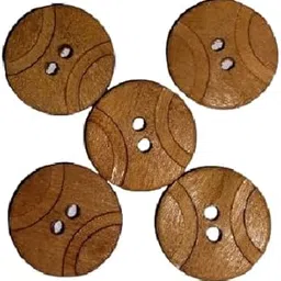 Bhavya Enterprises Wooden Round Big Size Buttons with 2 Holes Size 1 inch (Tan, Pack Of 20)-image-19
