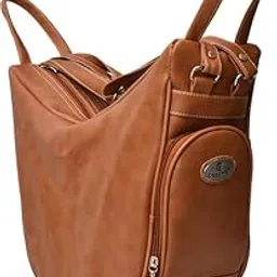 Creeper Small 8L Backpack for Women & Girls - Collage Design, Leather Ladies Purse (Tan)-picture-48