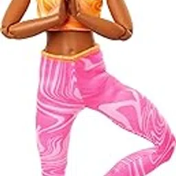 Barbie Made to Move Fashion Doll with Black Hair Wearing Removable Yellow Sports Top & Pink Yoga Pants, 22 Bendable “Joints”-picture-16