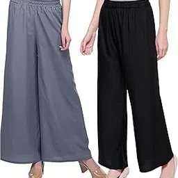 Shobha Expo Stylish Women's and Girls Cotton Rayon Latest Palazzo Pants Combo Pack of 2 Trendy Casual Regular Wear Free Palazzo Or Jambo Size Plus Size Palazzo Size M L XL XXL 3XL 4XL 5XL 6XL-picture-46