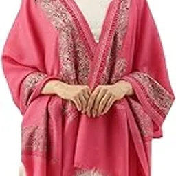 pashmoda Women’s 100% Pure Wool Nalki Embroidered Stole, Shawl and Wrap, Woolmark Certified, Sustainable and Natural Fabric (Size 28x80)-picture-30