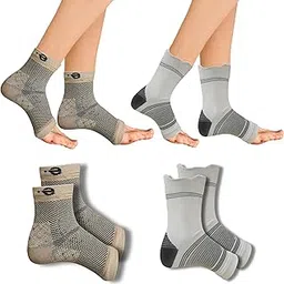 "Ecosync Open Toe Bamboo Cotton Neuropathy Compression Socks - Diabetic Pain Relief, Moisture Wicking, Soft & Breathable, Eco-Friendly, Unisex, Combo Pack of 2 (Beige + Classic Trio)"-picture-21