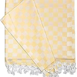 Arvore Bunkaar Pure Handloom Bhagalpuri Chadar | Ultra Soft, Cool, Light Weight, Self Dobby | Bamboo Summer Blanket for Sleep, Travel | Size- 265cm X 135cm / 104 x 53 Inches (Orange)-picture-18