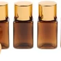 UJEAVETTE® 2x6 Pieces Amber Refillable Empty Essential Oil Makeup Bottle 10ml Gold Cap-picture-21