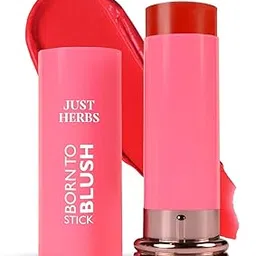 Just Herbs Red Hot Born To Blush Lightweight | Long Stay | Smooth Texture | Moisturises & Hydrates | Dewy Glow Blush Stick with Shea Butter & Cica for Eyes Cheeks and Lips For Women | 14g-picture-17