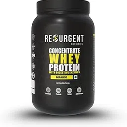 Resurgent Nutrition Whey Protein Concentrate | 1kg | 24gm Protein | Added Digestive Enzymes | Mango Flavour | Lab Tested | Muscle Recovery and Improved Endurance (1Kg Mango)-picture-42