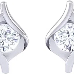 clara Made with Swiss Zirconia 925 Sterling Silver Platinum Plated Mia Solitaire Earring | Gift For Women & Girls-picture-50