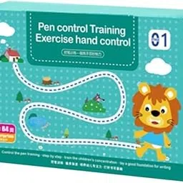 64 Pages Magical Tracing Workbook Set, Hand Writing Pen Control Training Book for Learning to Write The Alphabets & Numbers, Preschool Educational Reusable Learning Book for Kids-picture-48