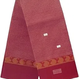 nb cotton world Venkatagiri Pure Cotton Woven Saree with Self-Striped Design and Gold Zari Border-picture-38