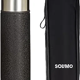 Amazon Brand - Solimo 1000 ml | 24 Hours Hot and Cold Thermosteel Insulated Flask with Zipper-Bag, Black-picture-36