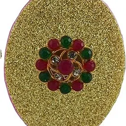 Handmade Fancy Stone stud Work Saree pin Brooch for Women Jewellery Latest Stylish Crystal Unisex Floral Shape Brooch for Women/Girls (sku-bro2696)-image-82