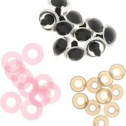 Club Bollywood®10pcs ABS Safety Toy Eyes + Glitter Nonwovens + Washer 18mm Pink|Toys & Hobbies | Stuffed Animals |10 Pieces Round ABS Clear Safety Eyes-picture-28