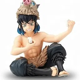 Awestuffs Action Figure Limited Edition for Car Dashboard, Decoration, Cake, Office Desk & Study Table (Inosuke Sitting Demon Slayer)-picture-10
