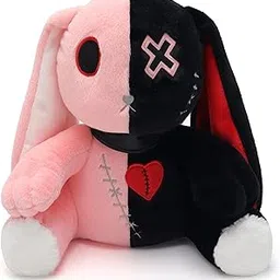 Goth Bunny Plush Rabbit Stuffed Animal Horror Plushies Easter Stuffed Animal Creepy Spooky Bunny Stuffed Animal Crazy Rabbit Plushie Toy-picture-34