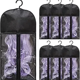 6-Pack Hair Extension Holder - Wig Storage Bags with Hanger for Multiple Wigs, Dust-proof, Ideal for Hair Extensions & Accessories-picture-34
