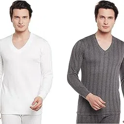 Quilted Premium Men's V Neck Full Sleeves Cotton Thermal Top/Warmer/Inner (Pack of 2)-image-67
