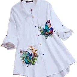 Top Shirt for Women 3/4 Sleeve Outdoor Soft Rayon Casual Shirt for Women's/Stylish Design Beautiful-picture-13